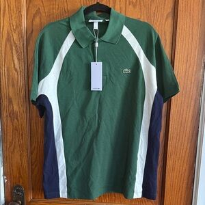 Lacoste Men's Polo in Green with White and Navy